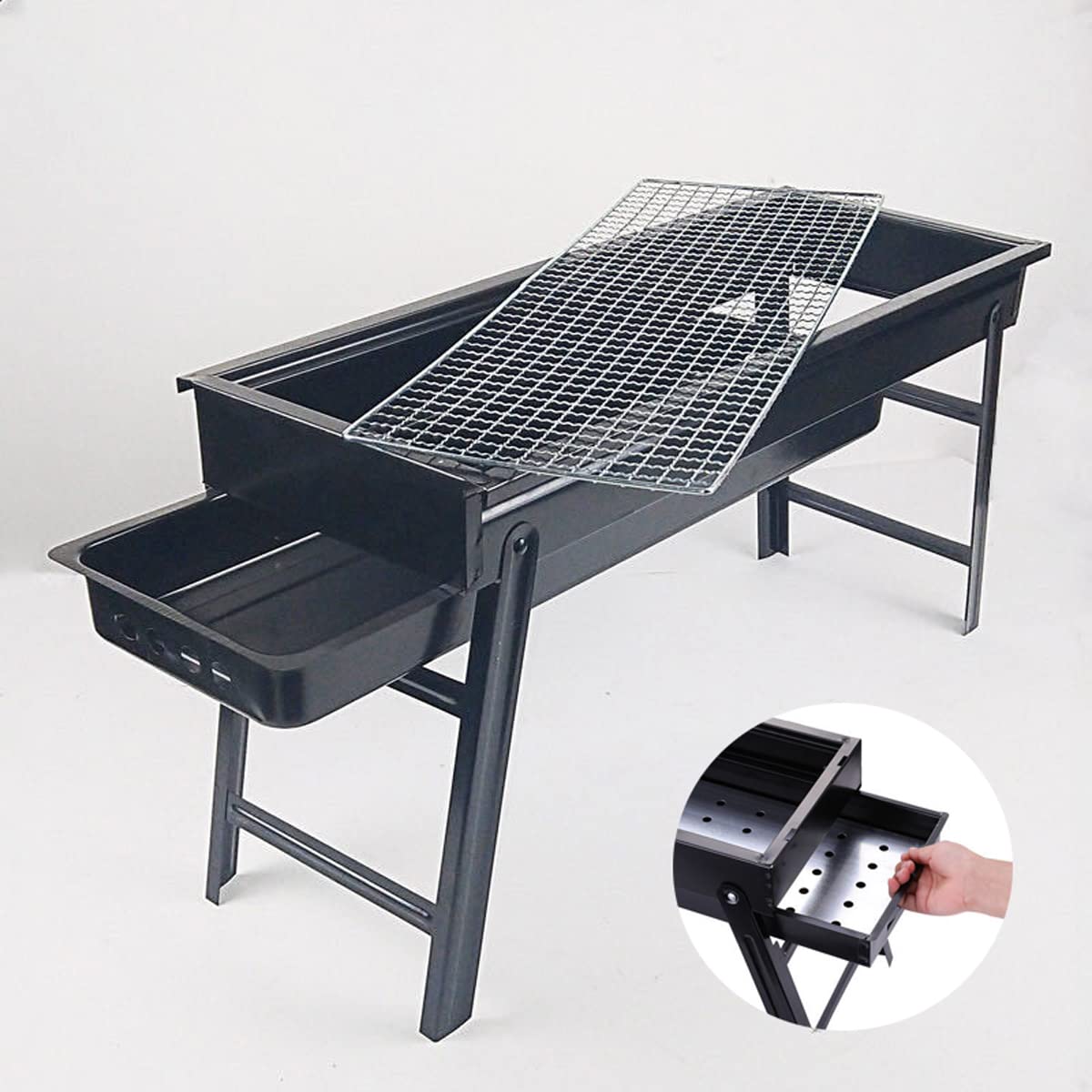 Folding Charcoal Grill 新品 Foldable Charcoal Grill Barbecue, Stainless Steel Barbecue Grill